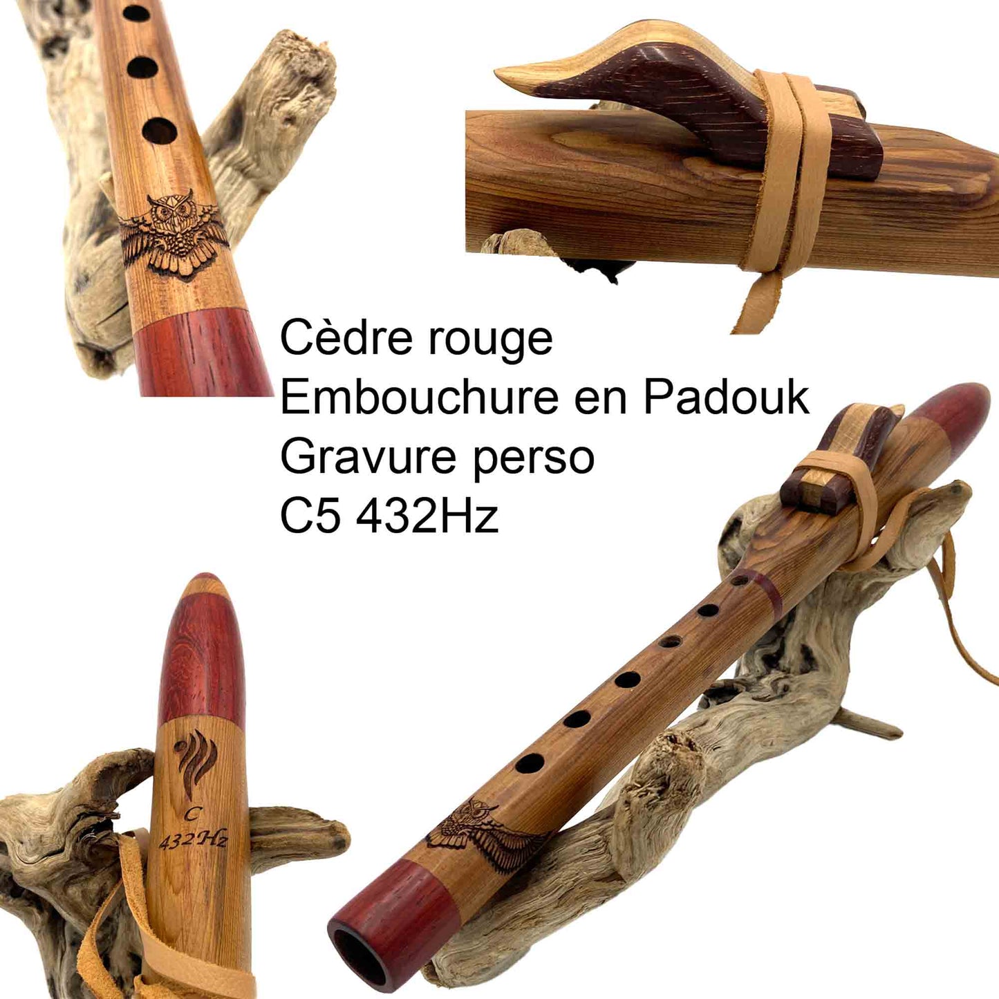 Flute personalisée en cèdre et padouk