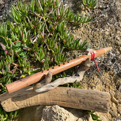 Flûte Native Amérindienne Fa (F) 423hz - Bois exotique, Chêne, Olivier